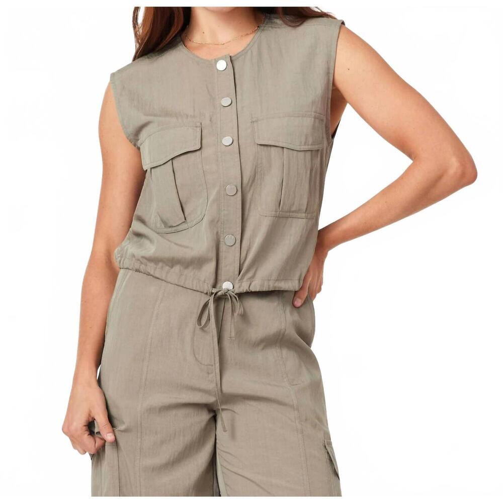 NEW HABITUAL sleeveless utility top in vetiver